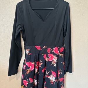 Floral Black Dress